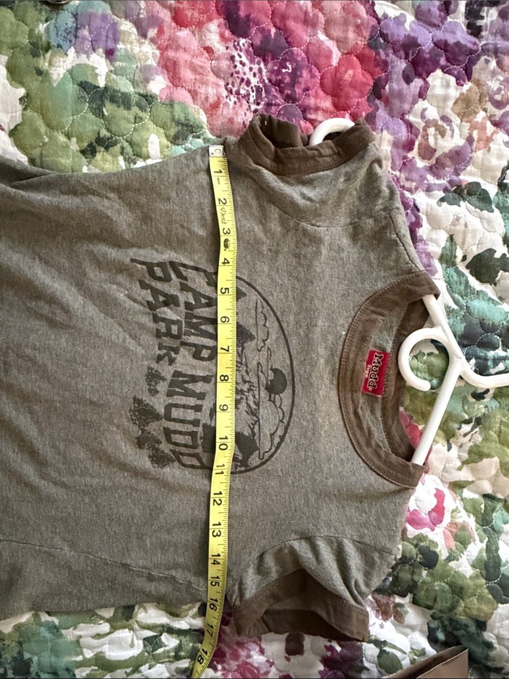 Mudd Olive Green Tee with Brown Trim and Camp Graphic - Picture 4 of 4